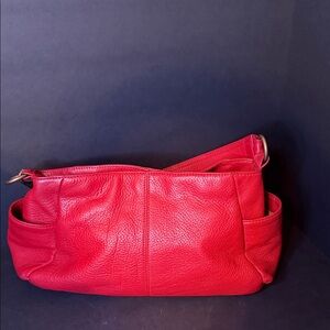 HOBO Vibrant Red Leather Shoulder Bag